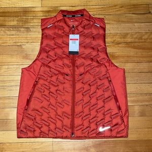 NWT Nike Therma-FIT ADV Repel Down-Fill Running Vest Burnt Red